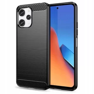 Xiaomi Redmi 12 Telefontok - Carbon Fiber fekete szilikon tok