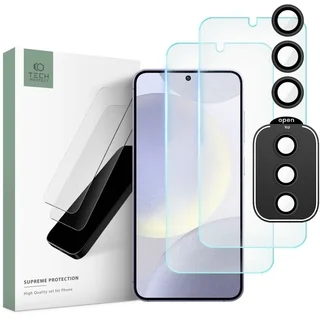 Samsung Galaxy S24+ (S24 Plus) üvegfólia- TECH-PROTECT Supreme - 2 db üvegfólia + 1db fekete keretes kamera védőkeret