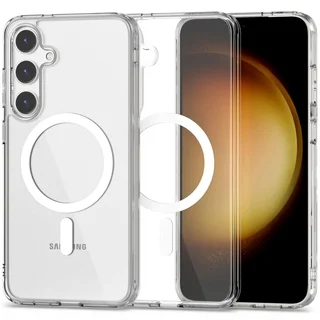 Samsung Galaxy S24+ (S24 Plus) Telefontok - Tech-Protect Flexair Hybrid - MagSafe kompatibilis átlátszó műanyag hátlap tok, szilikon kerettel