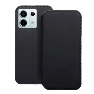 Xiaomi Redmi Note 13 4G/LTE Telefontok - Dual Pocket - fekete mágneses átlátszó szilikon keretes könyvtok