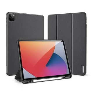 iPad Pro 12.9 2021 (5. gen) Tablettok - DUX DUCIS DOMO fekete ütésálló tok, ceruza tartóval