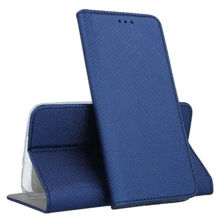 Telefontok Samsung Galaxy M55 5G - kék mágneses szilikon keretes könyvtok