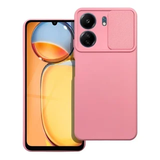Xiaomi Redmi 13C Telefontok - Slider csúsztatható kameravédős pink szilikon hátlap tok