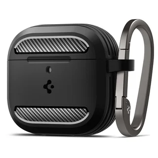 AirPods 4 tartó: Airpods 4 - Spigen Rugged Armor matt fekete tok