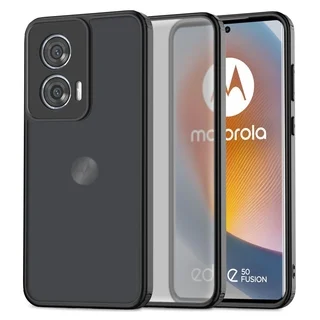 Telefontok Motorola Moto G85 5G - Tech-Protect Magmat matt fekete műanyag hátlap tok, szilikon kerettel
