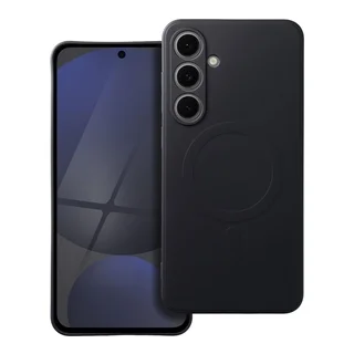 Samsung Galaxy S25+ (S25 Plus) telefontok - MagSafe kompatibilis fekete szilikon hátlap tok