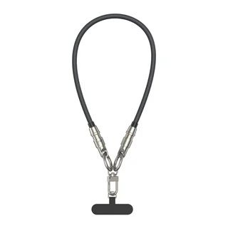 BWOO X310 - 2in1 tokba helyezhető nyakba akasztó és Type-C / Type-C (USB-C) kábel - fekete