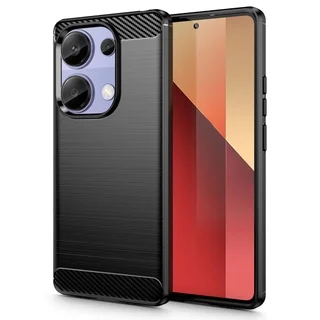 Telefontok Xiaomi Redmi Note 14S - Carbon Fiber fekete szilikon hátlap tok