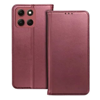 Telefontok Motorola Moto G56 5G - Smart Magnetic - burgundy szilikon keretes mágneses könyvtok ﻿