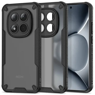 Telefontok Xiaomi Redmi Note 15 Pro+ Plus 5G - Tech-Protect RUGGED SHIELD műanyag hátlap tok, fekete szilikon kerettel