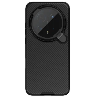 Telefontok Honor Magic8 Pro - Nillkin kameravédős fekete kitámasztós hátlap tok, beépített mágnessel