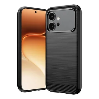 Telefontok Honor 600 - Carbon Fiber - fekete szilikon hátlap tok