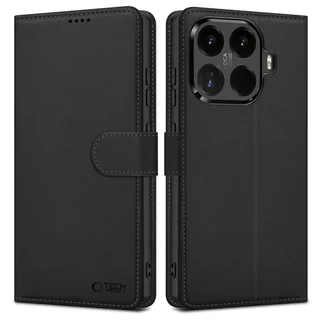 Telefontok Xiaomi 17T Pro - Tech- Protect Wallet - fekete bőr könyvtok, ráhajtófüllel ﻿