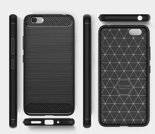 Telefontok Xiaomi Redmi Note 5A - Carbon Fiber fekete szilikon tok