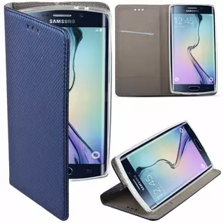 Samsung Galaxy J6 Plus Telefontok - J605 2018 - sötétkék mágneses átlátszó szilikon keretes könyvtok