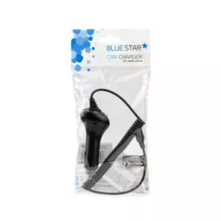 BlueStar Autós töltő - fekete szivartöltőfej 2A + fekete Type-C kábel