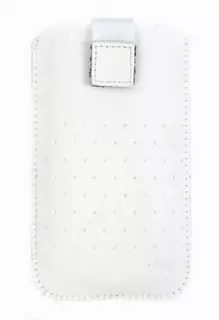 5,7 col Telefontok - fehér tépőzáras-kihúzós tok (157x80x14mm)